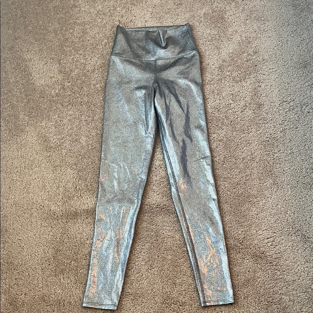 Beach Riot Hologram Silver Leggings